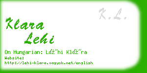 klara lehi business card